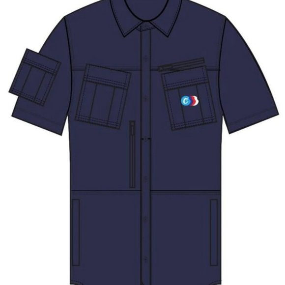Navy Cookies Back To Back S/S Woven Shirt With Pockets - Picture 4 of 4